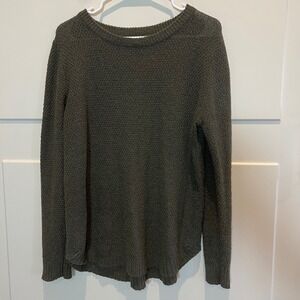 Pink Clover Women's Size‎ L Textured Knit Pullover Sweater ArmyGreen Long Sleeve